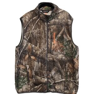 Nomad Camo Vest Mens XL Full Zip RealTree Edge Fleece Lined Hunting Outdoor